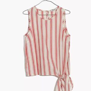 Madewell Side - Tie Tank Red & White Stripe